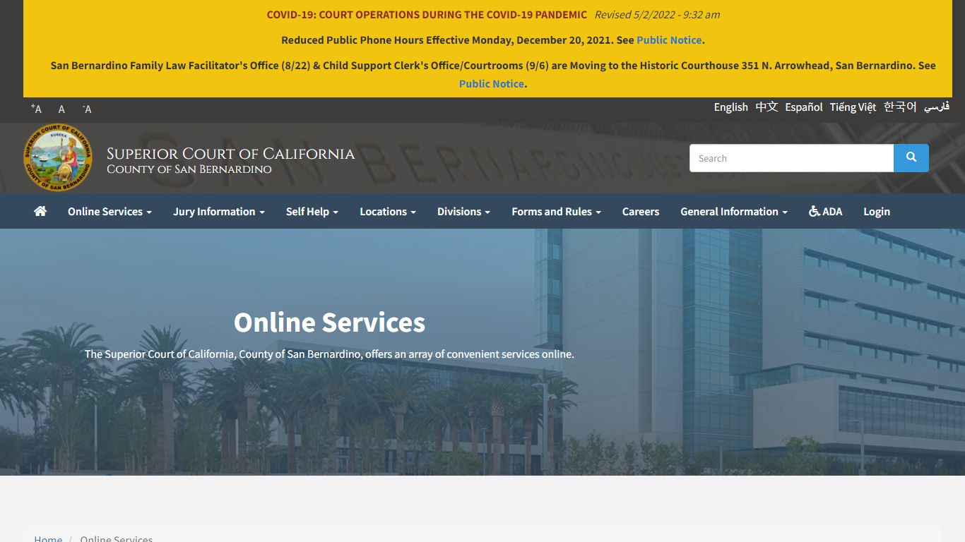 Online Services | Superior Court of California